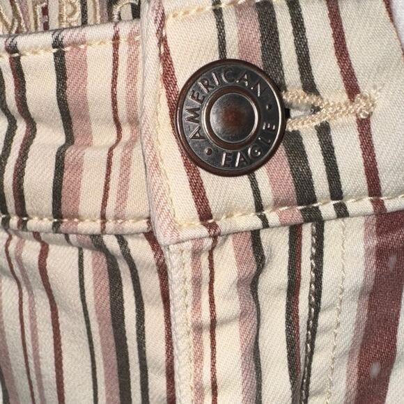 American Eagle Size 6 Hi-Rise Jegging 90s Y2K Stripped Preppy School Retro Fall - Picture 3 of 5